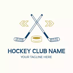 Dynamic Hockey Sticks and Puck Design for Club Logo Template