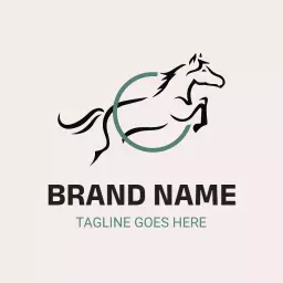 Dynamic Horse in Motion Capturing Equestrian Passion Logo Template