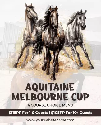 Dynamic Horse Racing Aquitaine Melbourne Cup Poster Template