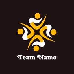 Dynamic Human Interaction in Team Collaboration Logo Template
