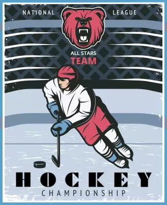 Dynamic Ice Hockey Championship Team All Stars Poster Template