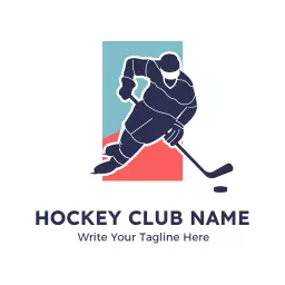 Dynamic Ice Skater in Action Representing Hockey Spirit Logo Template