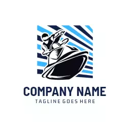 Dynamic Jet Ski Rider in Action on Water Logo Template