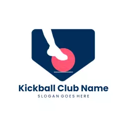 Dynamic Kickball Action with Club Name Showcase Logo Template