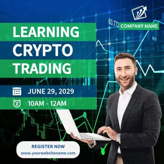 Dynamic Learning Crypto Trading Workshop Registration Ad Template