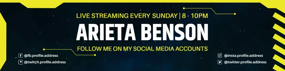 Dynamic Live Streaming Schedule with Yellow Highlights Twitch Banner Template