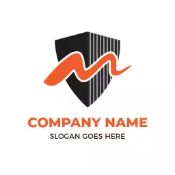 Dynamic M Letter Designed with Sleek Shield Emblem Logo Template