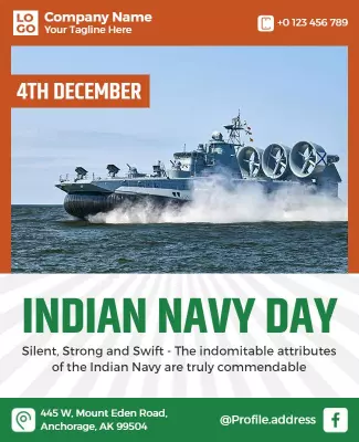 Dynamic Maritime Tribute for Indian Navy Day Poster Template