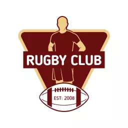 Dynamic Maroon and Gold Rugby Club Emblem Logo Template