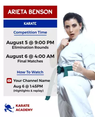 Dynamic Martial Arts Competition Schedule Poster Template