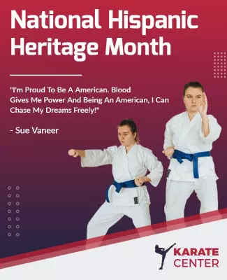 Dynamic Martial Arts National Hispanic Heritage Month Poster Template
