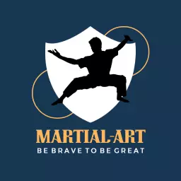 Dynamic Martial Arts Silhouette Within Shield Design Logo Template