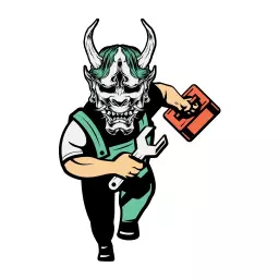Dynamic Mechanic Mascot with Wrench and Toolbox Logo Template