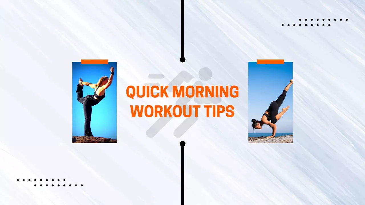 Dynamic Morning Workout Tips on Bright Blue YouTube Banner Template