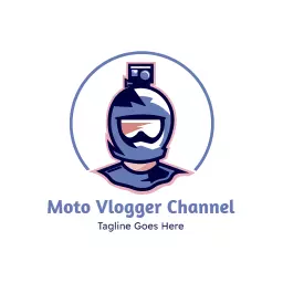 Dynamic Moto Vlogger Channel Featuring Adventurous Spirit Logo Template