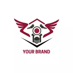 Dynamic Motorcycle Design Featuring Bold Wings Logo Template