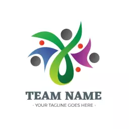 Dynamic Multi-Colored Team Collaboration Concept Logo Template