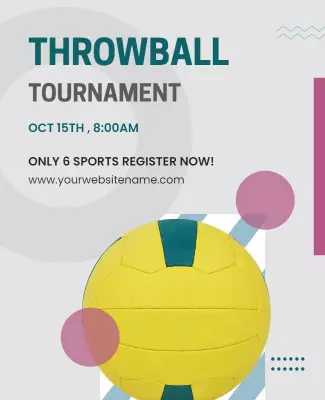 Dynamic Multicolor Throwball Tournament Event Poster Template