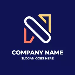 Dynamic Navy Background with Innovative N Letter Design Logo Template