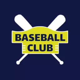 Dynamic Navy Blue and Bright Yellow Baseball Club Logo Template