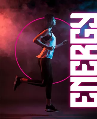 Dynamic Neon Fitness Energy Workout Poster Template