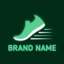 Dynamic Neon Green Shoe Symbolizing Speed and Activity Logo Template