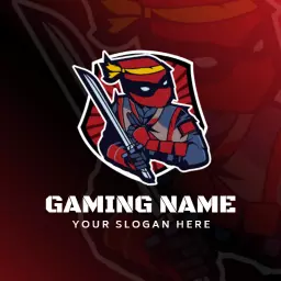 Dynamic Ninja Character Design Representing Esports Logo Template
