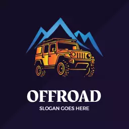 Dynamic Off Road Adventure with Mountain Landscape Logo Template