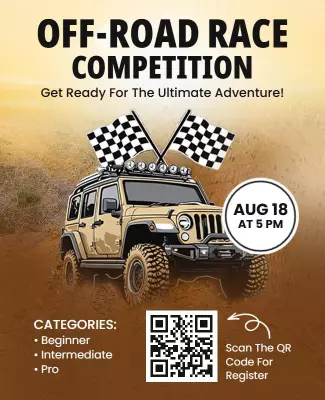 Dynamic Off-Road Race Competition Adventure Poster Template