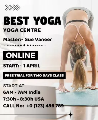 Dynamic Online Yoga Class with Free Trial Poster Template
