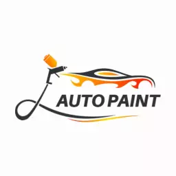 Dynamic Orange and Black Auto Paint Garage Services Logo Template