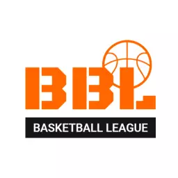 Dynamic Orange and Black Basketball League Logo Template