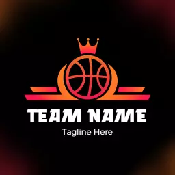 Dynamic Orange and Black Basketball Team Logo Template