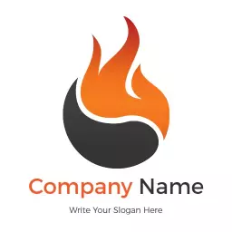 Dynamic Orange and Black Flame Design for Fire Logo Template
