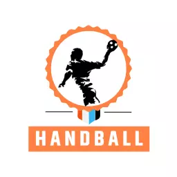 Dynamic Orange and Black Handball Silhouette Action Logo Template