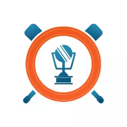 Dynamic Orange and Blue Cricket Team Trophy Logo Template