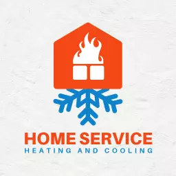 Dynamic Orange and Blue Design Representing HVAC Services Logo Template