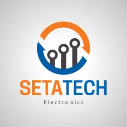 Dynamic Orange and Blue Design Represents Electronics Logo Template