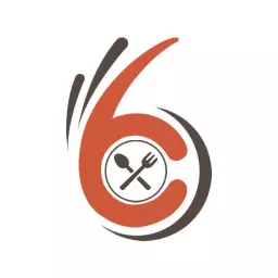 Dynamic Orange and Brown Catering Logo Featuring Fork and Spoon Logo Template