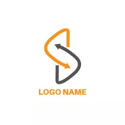 Dynamic Orange and Gray Arrows Enhancing Sales Growth Logo Template
