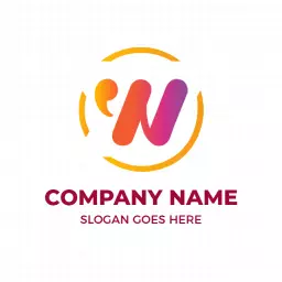 Dynamic Orange and Pink W Letter Design for Branding Logo Template