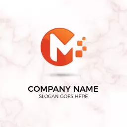 Dynamic Orange and White Design for Modern Marketing Logo Template