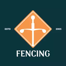 Dynamic Orange and White Fencing Design for Competitive Sports Logo Template