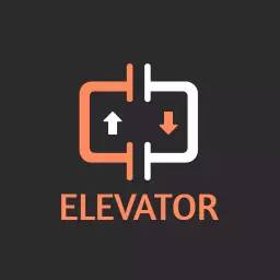 Dynamic Orange and White Symbol Illustrating Elevator Services Logo Template