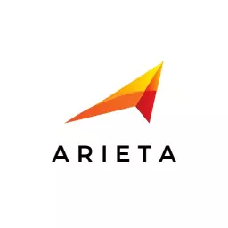 Dynamic Orange and Yellow Arrow Representing Marketing Logo Template