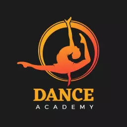 Dynamic Orange and Yellow Dance Academy Logo Design Template