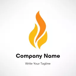 Dynamic Orange and Yellow Flame Design for Fire Logo Template
