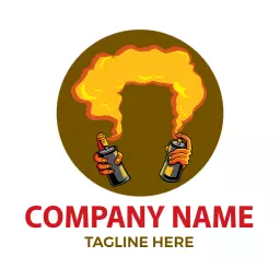 Dynamic Orange and Yellow Graffiti Spray Paint Logo Template