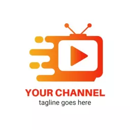 Dynamic Orange and Yellow YouTube Channel Logo Design Concept Logo Template
