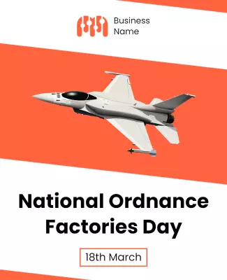 Dynamic Orange Aviation National Ordnance Day Poster Template